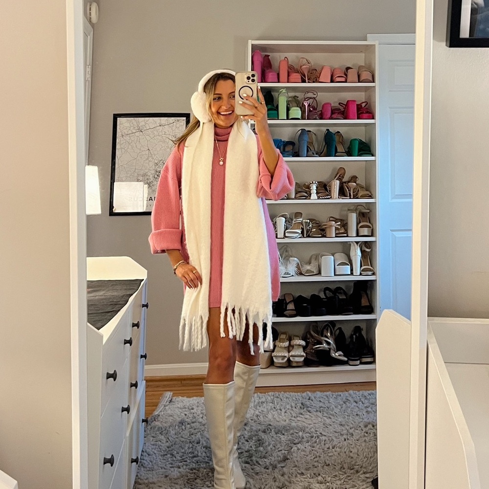 Pink sweater dress